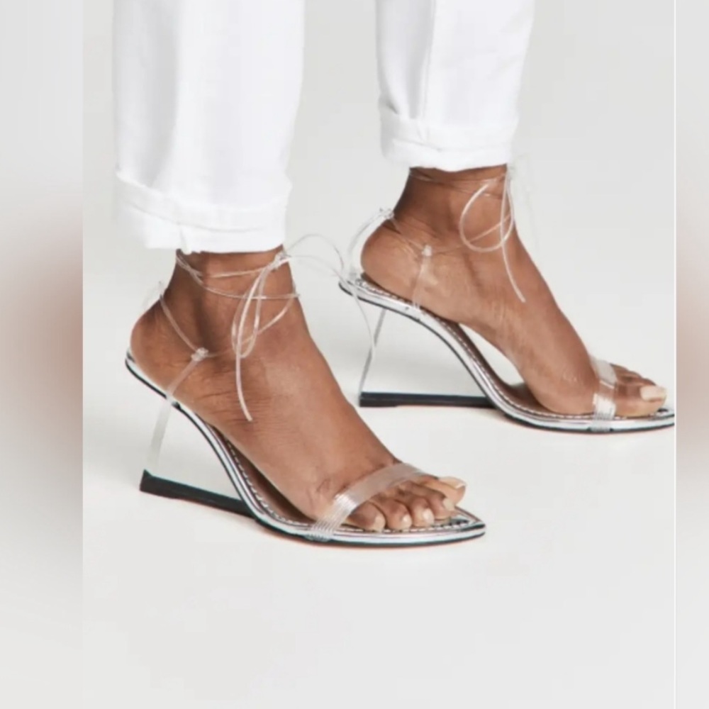 Silver Cinderella heel Good American 8.5